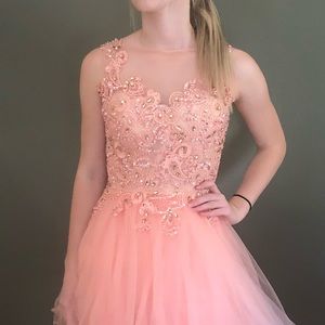 Lt pink homecoming dress w/embezzlements - Size 2